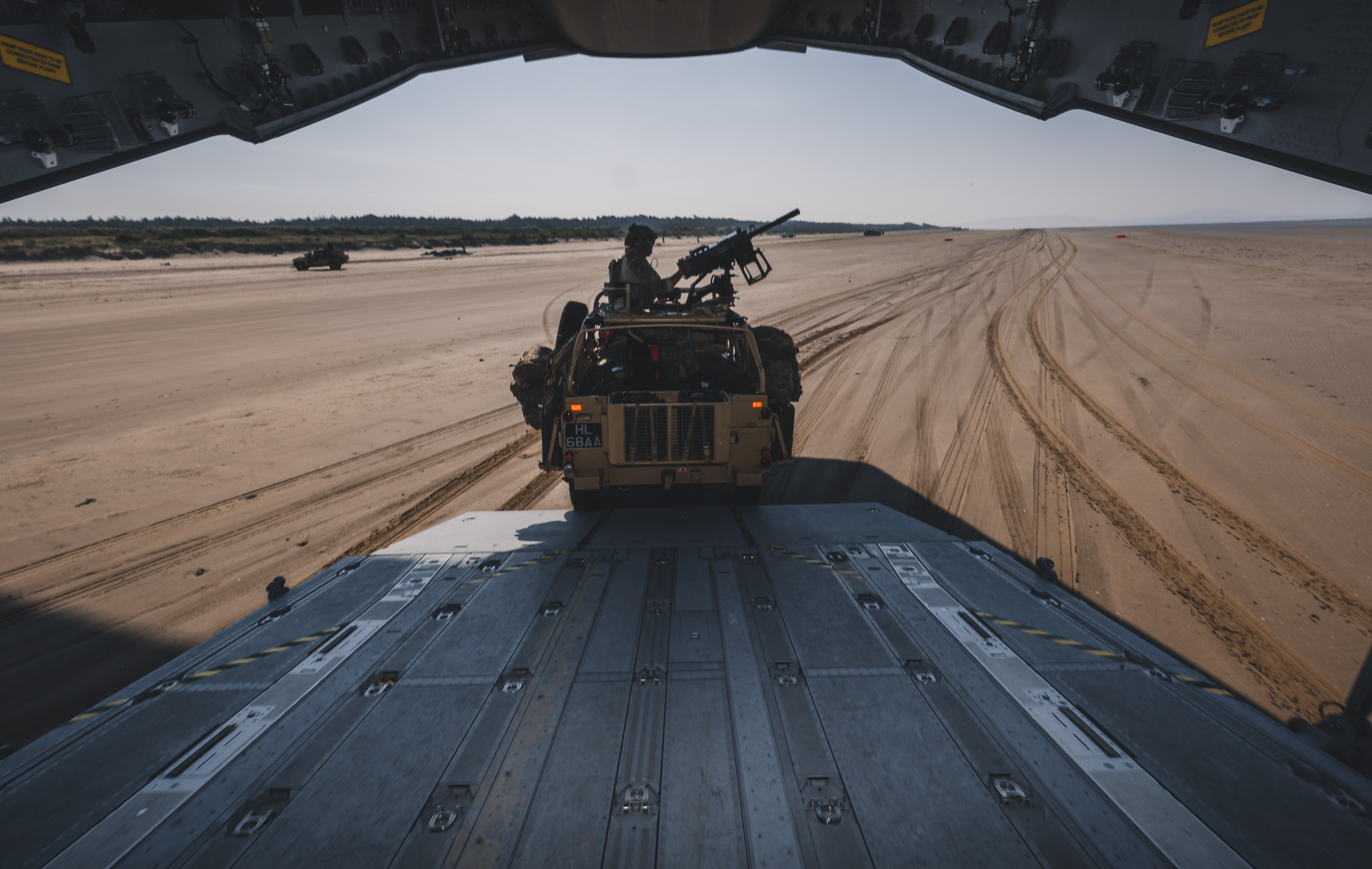 Pathfinders driving off the A400M ramp